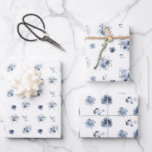 Dusty Blue Watercolor Floral Wrapping Paper Sheets<br><div class="desc">Dusty Blue Watercolor Floral Wrapping Paper Sheets. Matching items available.</div>