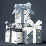 Dusty Blue Watercolor Floral Wrapping Paper Sheets<br><div class="desc">Celebrate any special occasion with this lovely dusty blue watercolor wrapping paper set! Perfect for fall weddings or bridal showers!</div>
