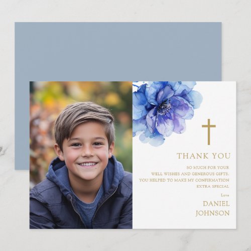 Dusty Blue Watercolor Flower Photo Confirmation