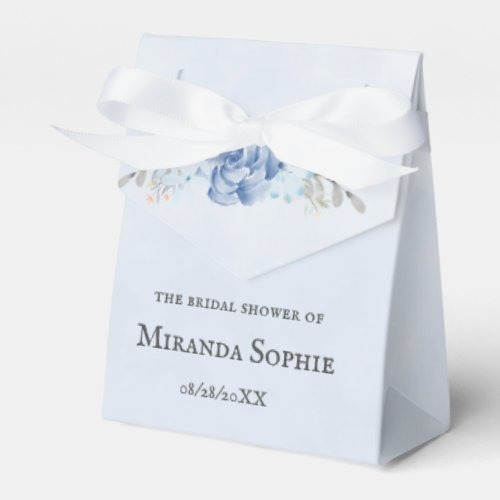 Dusty Blue Watercolor Peony Bridal Shower Favor Boxes