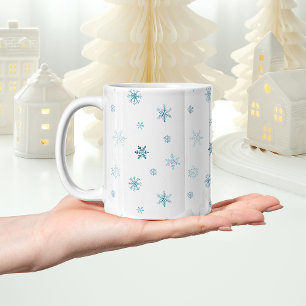 Dusty Blue Watercolor Snowflake Mug