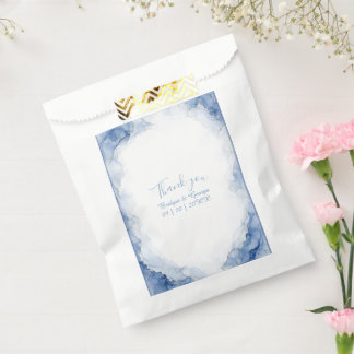 Dusty Blue Watercolor Splash marble Wedding Favor Bag