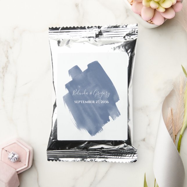 Dusty Blue Watercolor Wedding  Coffee Drink Mix (Wedding)
