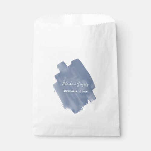 Dusty Blue Watercolor Wedding Favor Bag