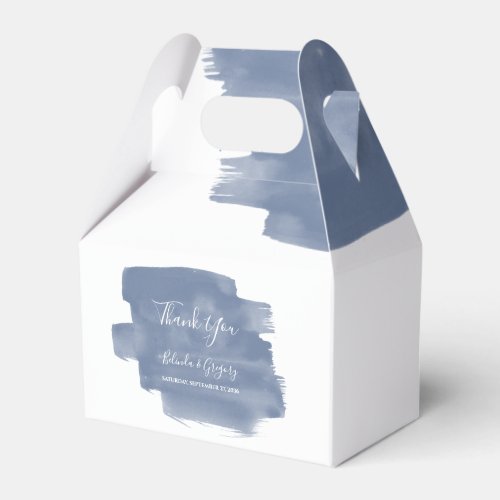 Dusty Blue Watercolor Wedding Favor Boxes