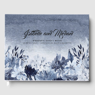 Dusty Blue Watercolor Wedding Guest Book