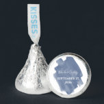 Dusty Blue Watercolor Wedding  Hershey®'s Kisses®<br><div class="desc">This design features an elegant dusty blue watercolor. The white typography contrasts against the dusty blue watercolor paint stroke creating a simple clean elegant design. Modern design with a twist of simplicity and elegance. This design is ideal for any wedding theme. The perfect all season wedding chocolate favor design. Matching...</div>