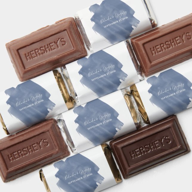 Dusty Blue Watercolor Wedding  Hershey's Miniatures (Assorted)