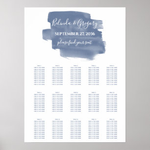 Dusty Blue Watercolor Wedding Seating Chart