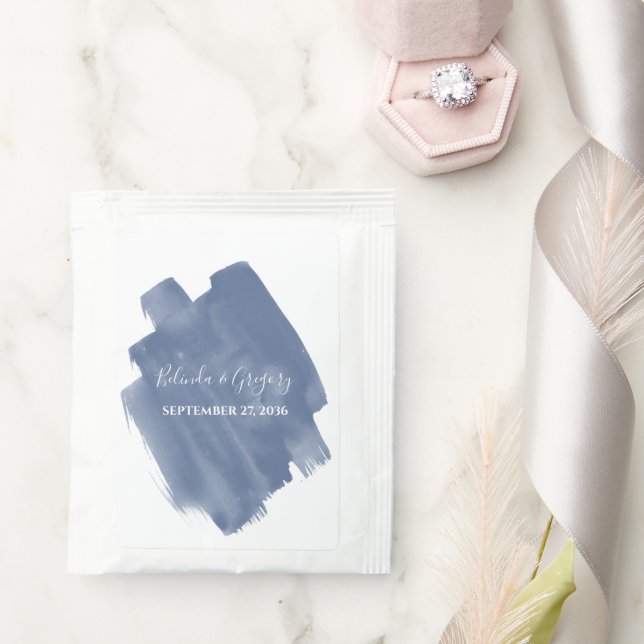 Dusty Blue Watercolor Wedding  Tea Bag Drink Mix (Wedding)