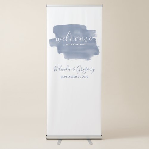 Dusty Blue Watercolor Wedding Welcome Sign
