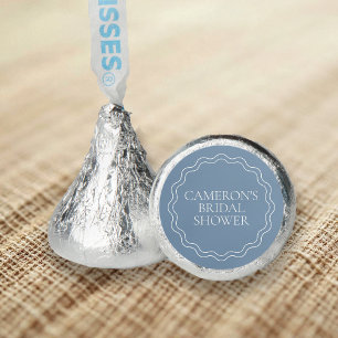 Dusty Blue Wavy Scallop Border Bridal Shower Hershey®'s Kisses®