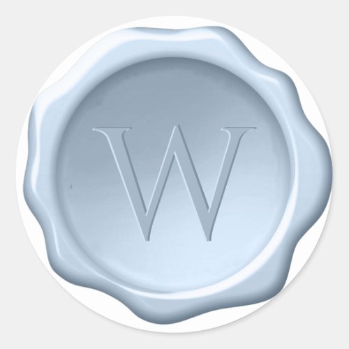 Dusty Blue Wax Seal with Monogram Embossed Initial