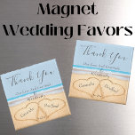 Dusty Blue Wedding 2 Heart Sand Wedding favor  Magnet<br><div class="desc">Chic Dusty BlueBeach Wedding 2 Hearts in the Sand wedding magnet favor.  Beach wedding products are available on a large array of products for the perfect custom beach wedding.</div>