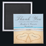 Dusty Blue Wedding 2 Hearts on Sand Wedding favor  Magnet<br><div class="desc">Dusty BlueBeach Wedding 2 Hearts in the Sand wedding magnet favor.  Beach wedding products are available on a large array of products for the perfect custom beach wedding.</div>