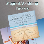 Dusty Blue Wedding 2 Hearts on Sand Wedding favor  Magnet<br><div class="desc">Dusty BlueBeach Wedding 2 Hearts in the Sand wedding magnet favor.  Beach wedding products are available on a large array of products for the perfect custom beach wedding.</div>