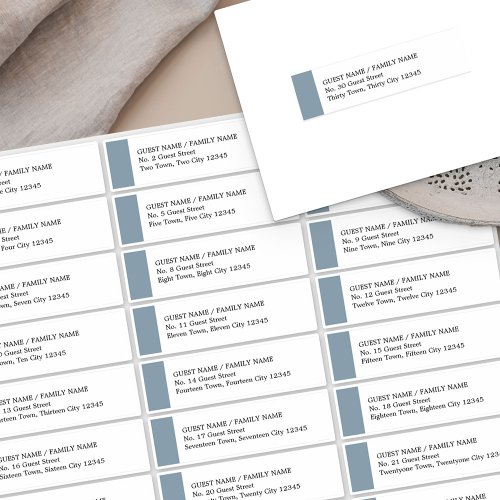 Dusty Blue Wedding 30 Guest Address Labels