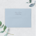 Dusty Blue Wedding Address Envelope<br><div class="desc">Simple,  dusty blue envelope with the address printed on the back flap. Personalize with your details with the easy to edit template featuring a romantic script font and modern sans serif font.

Check out matching items in the “Blue Eucalyptus” collection.</div>