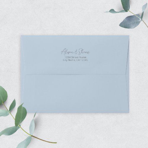 Dusty Blue Wedding Address Envelope