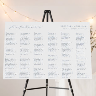 Dusty Blue Wedding Alphabetical Seating Chart Foam Board