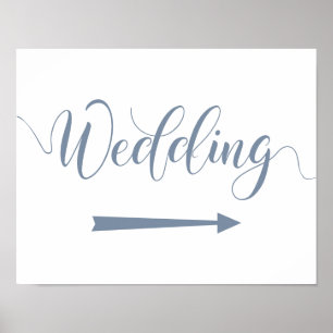 Dusty Blue Wedding Arrow Sign