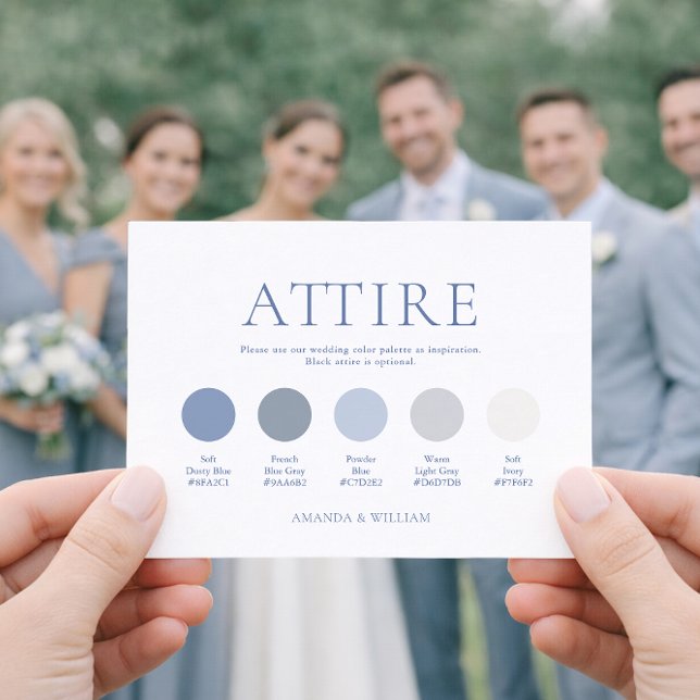 Dusty Blue Wedding Attire Card (Creator Uploaded)