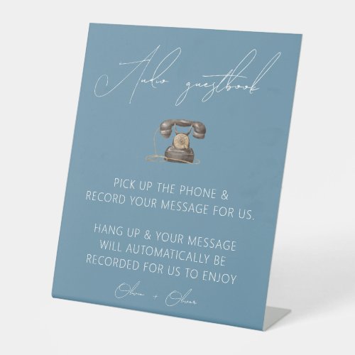 Dusty blue Wedding audio guestbook sign