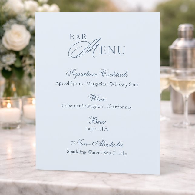 Dusty Blue Wedding Bar Menu (Creator Uploaded)