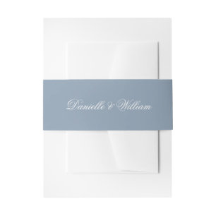 Dusty Blue Wedding Belly Band with White Script