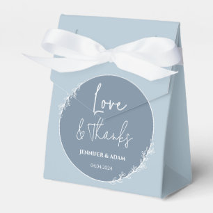 Dusty Blue Wedding Bridal Favor Thank You Bag Boxes