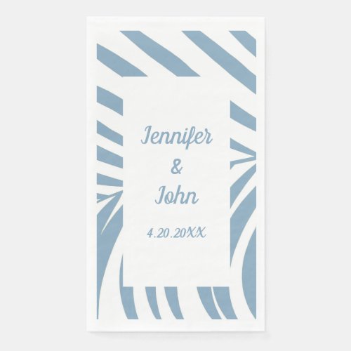 Dusty Blue Wedding Bridal Shower Tropical Palm  Paper Guest Towels