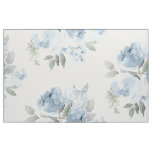 Dusty Blue Wedding Bridal Shower Watercolor Floral Fabric