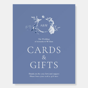 Dusty Blue Wedding Cards and Gifts Sign