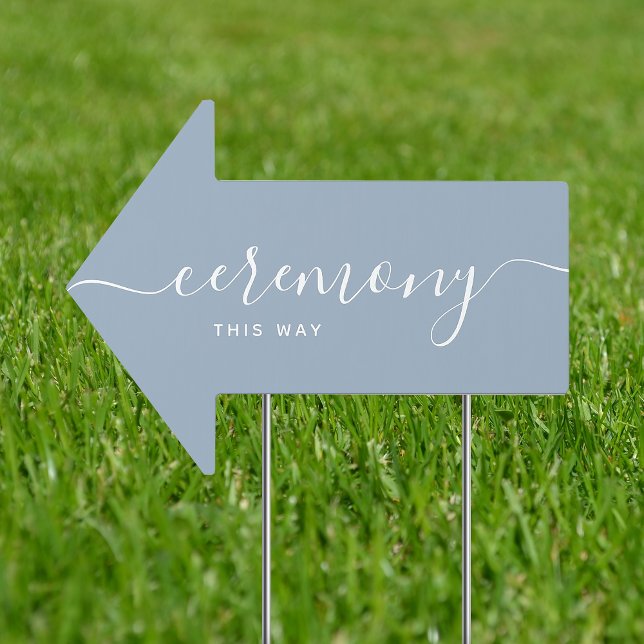 Dusty Blue Wedding Ceremony Arrow Sign (Creator Uploaded)