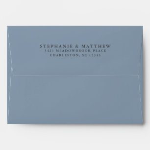 Dusty Blue Wedding Chic Return Address Elegant Envelope