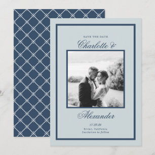 Dusty Blue Wedding Classic Script Save the Date Invitation