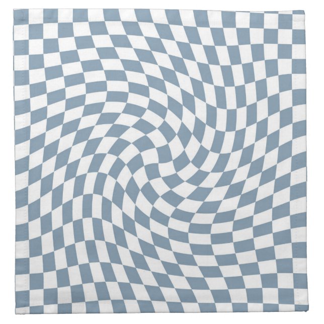 Dusty Blue Wedding Collection Check Checkered    Cloth Napkin (Front)
