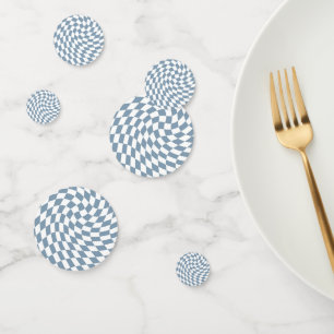 Dusty Blue Wedding Collection Check Checkered  Confetti