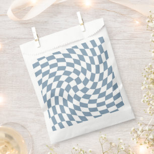 Dusty Blue Wedding Collection Check Checkered Favor Bag