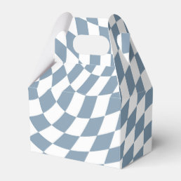 Dusty Blue Wedding Collection Check Checkered   Favor Boxes