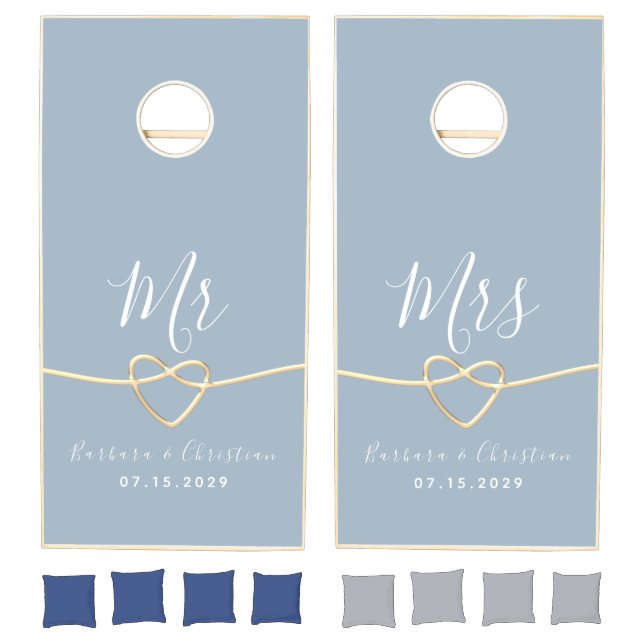 Dusty Blue Wedding Cornhole Set (Set)