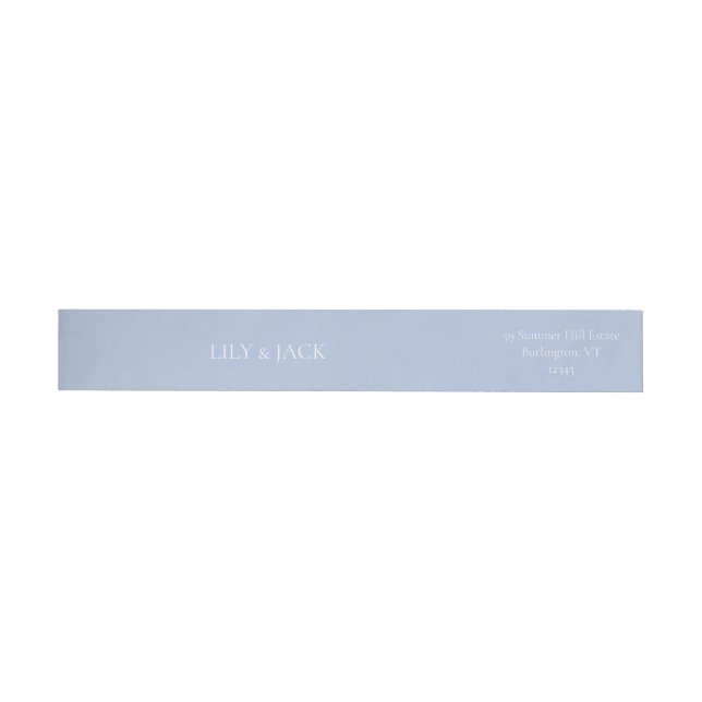 Dusty Blue Wedding Couple Return Address Label (Individual)