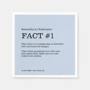 Dusty Blue Wedding Custom Fact Napkins