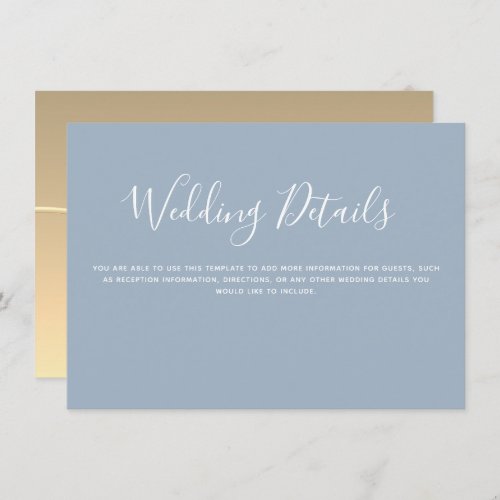 Dusty Blue Wedding Details Enclosure Card