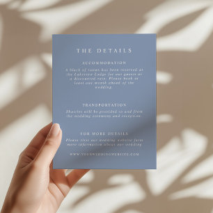 Dusty Blue Wedding Details Enclosure Card