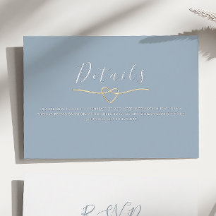 Dusty Blue Wedding Details Enclosure Card