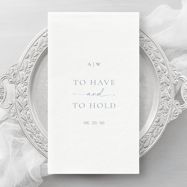 Dusty Blue Wedding – Elegant Minimal Design Paper Guest Towels (Creator Uploaded)