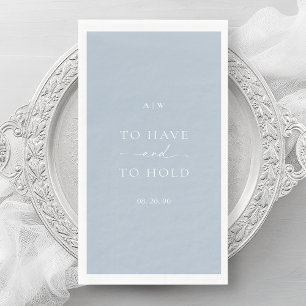 Dusty Blue Wedding – Elegant Minimal Design Paper Guest Towels