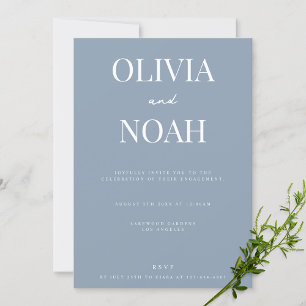 Dusty Blue Wedding Engagement Party Invitation