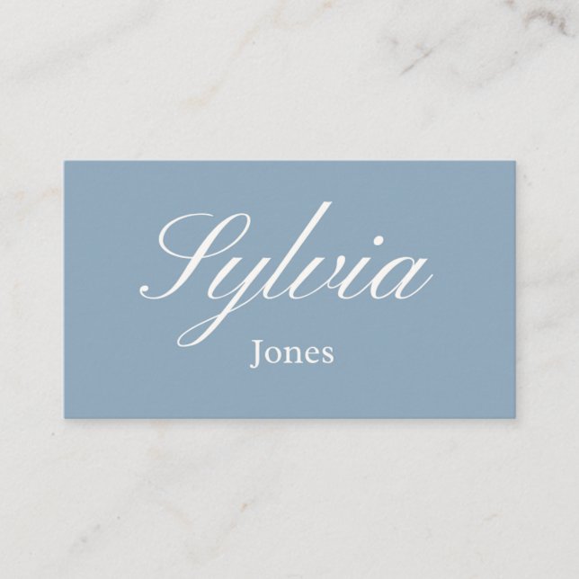 Dusty blue wedding & Engagement table place card (Front)